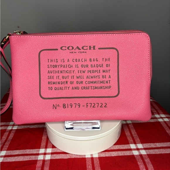 Coach Handbags - Coach Pink Wristlet Clutch